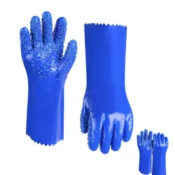 2 pairs PVC gloves Sewer Machine Snake Ugly Gloves, Drain Cleaning Reusable Glove for Plumber rv , 30cm