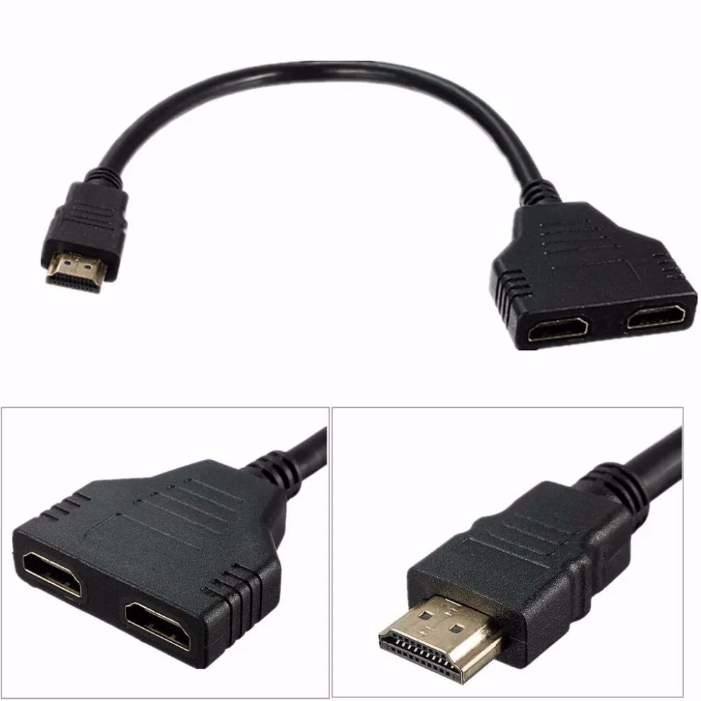 

HD conversion line 1 Male To Dual 2 Way Female HDMI-Compatible 1080P Splitter Cable for PC TV Xbox PS3 PS4 Projector Monitor