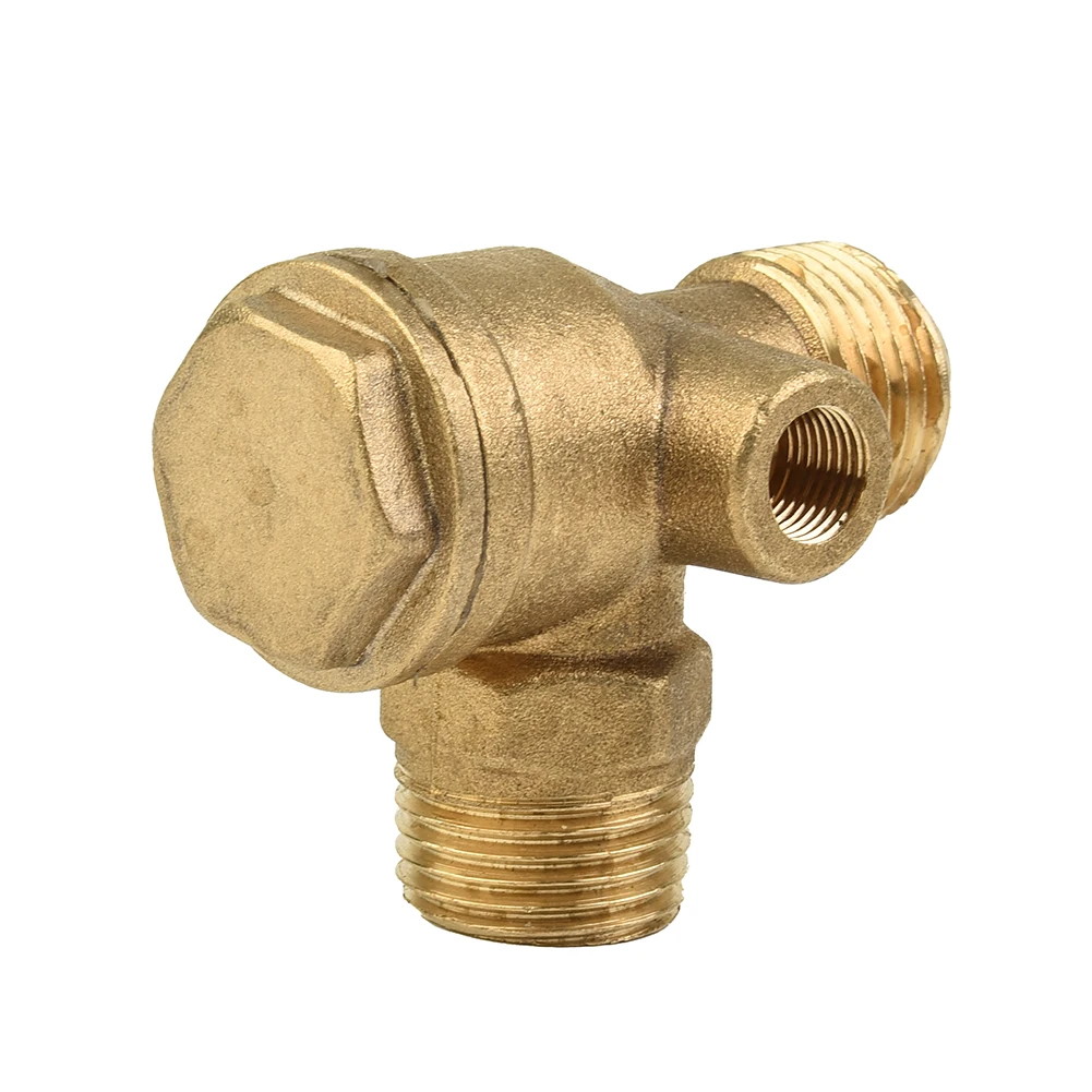 Air Compressor Check Valve Replacement Brass Connector Tool Gold Male Threaded Nickel Plating 20*20*10mm  Air Compressor