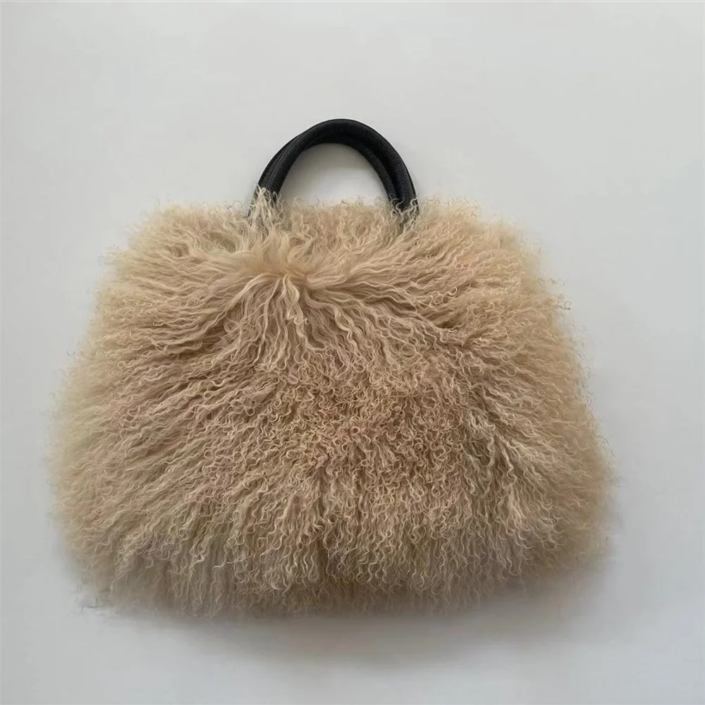 

Роскошная сумка на плечо для девочек из натурального монгольского меха для женщин, дизайнерские кошельки, сумки, женский вечерний клатч, сумка через плечо, высокое качество