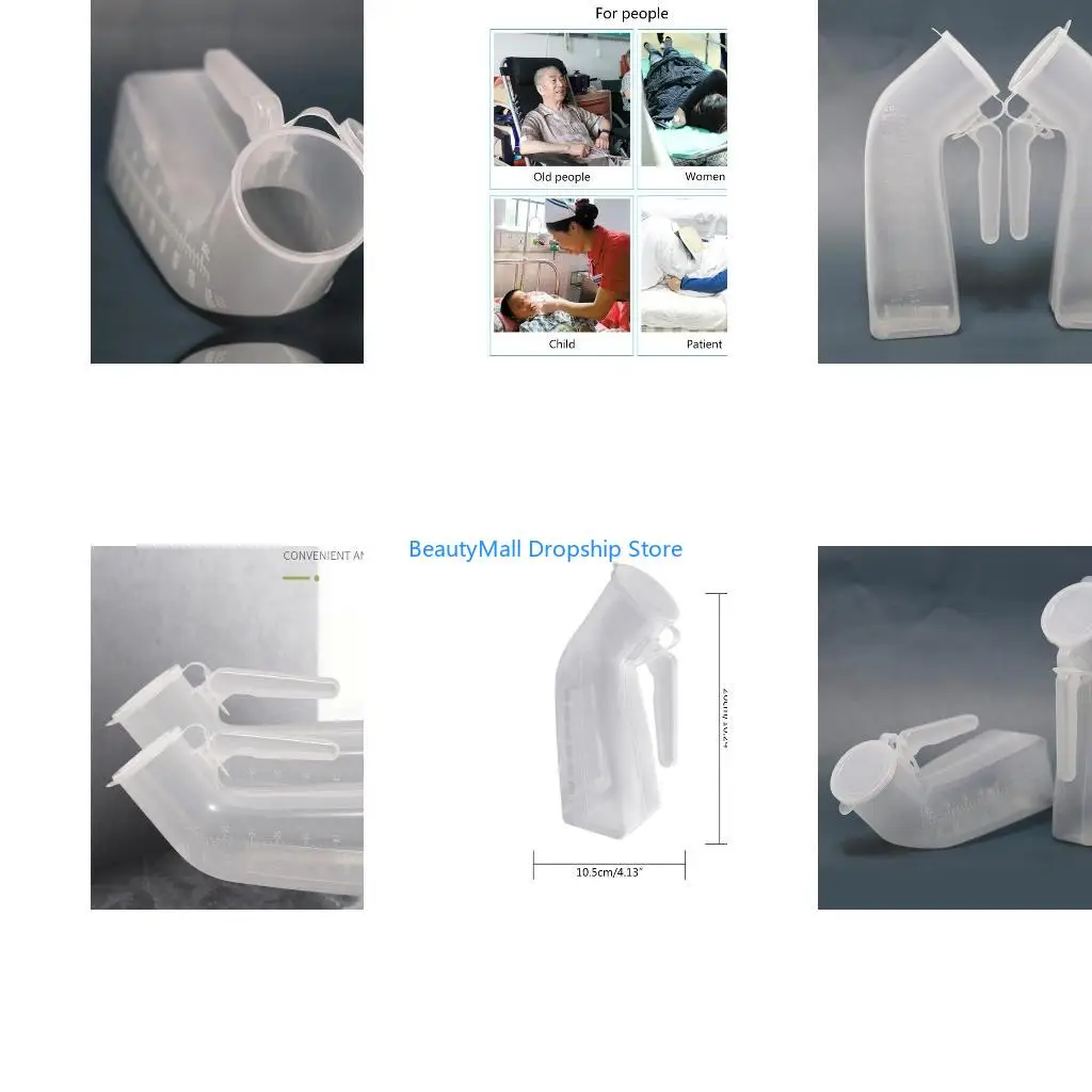 40JD 1000ml Male Potty Pee Bottle Pee Collector Portable Clear Urinal Mobile Toilet