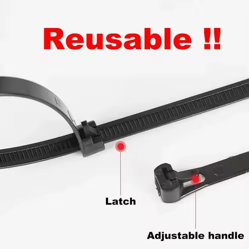 20pcs Plastic Reusable Cable Ties 8*200/250/300/450 Releasable Nylon May Loose Slipknot Recycle High Quality DIY - Image 2
