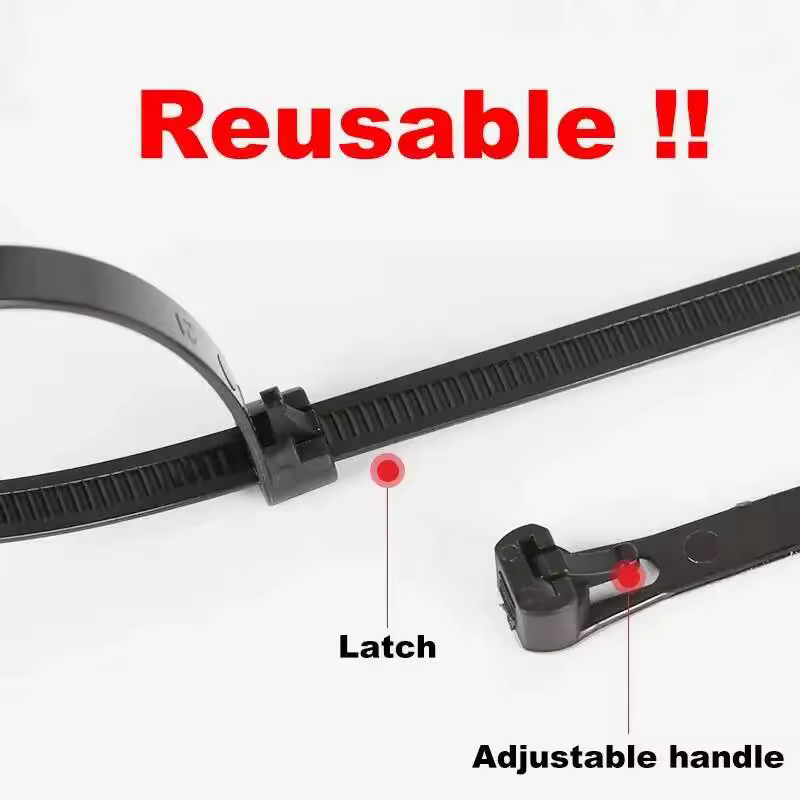 20pcs Plastic Reusable Cable Ties 8*200/250/300/450 Releasable Nylon May Loose Slipknot Recycle High Quality DIY - Image 2