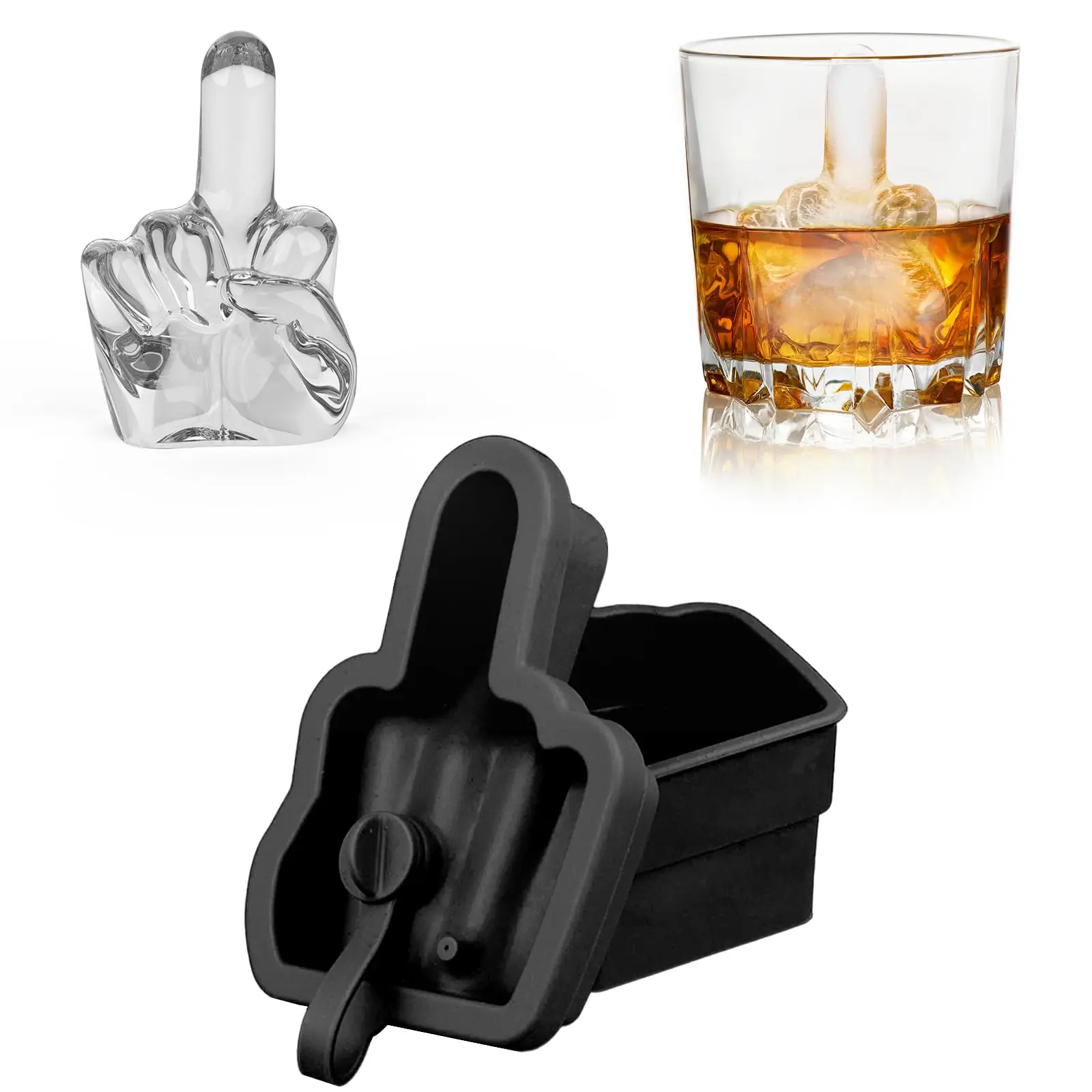 Funny Finger Ice Cube Mold Easy-Release Silicone Fun Shapes BPA Free Idea forParty Whiskey Cocktails Coffee Drinks