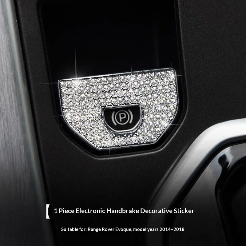 Ranger Rover Evoque 2014‑2018 Interior Rhinestone Decor Stickers, for Steering Wheel, Center Console & Gear Shift, One‑Touch Sta