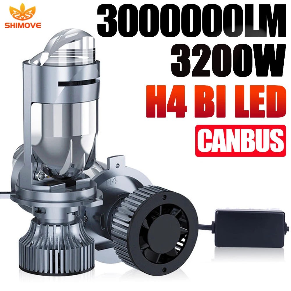 

H4 LED Projector Headlights Bi Led Mini Lens 9003 HB2 CANBUS Motorcycle Car Lights 6000K High Low Beam Turbo Automotive Lamp