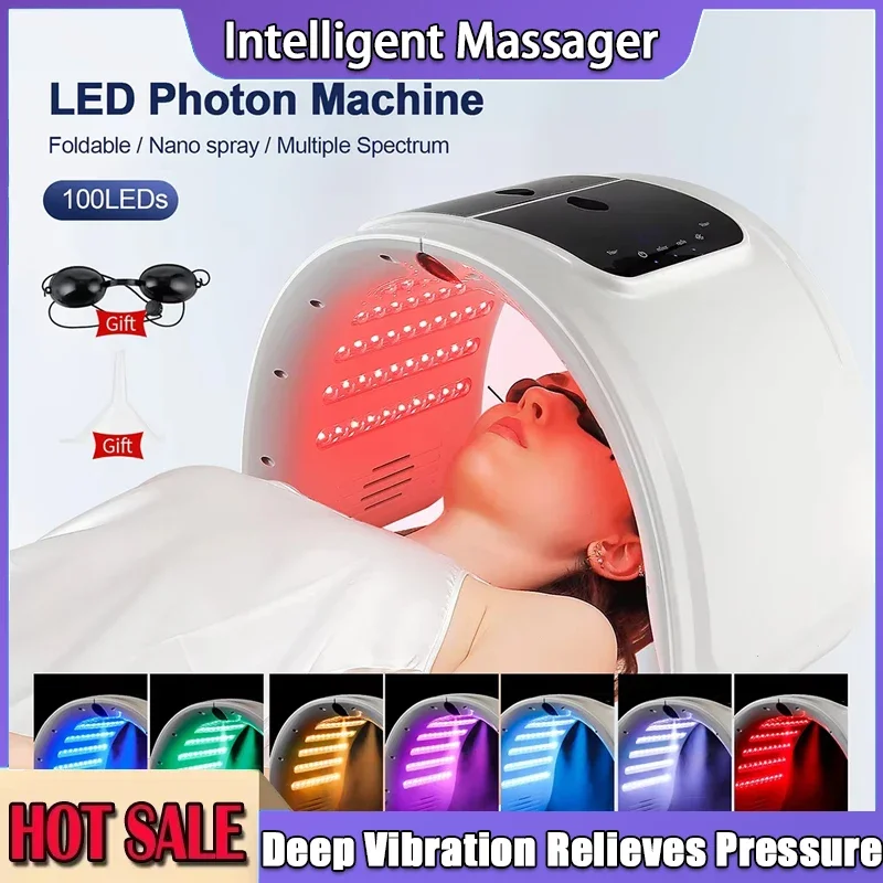 Gezicht & Lichaam 7 Kleuren LED Foton Machine Met Nano Spray Huid Hydraterende Masker Salon SPA Thuisgebruik Huidverjonging acne Huidverzorging