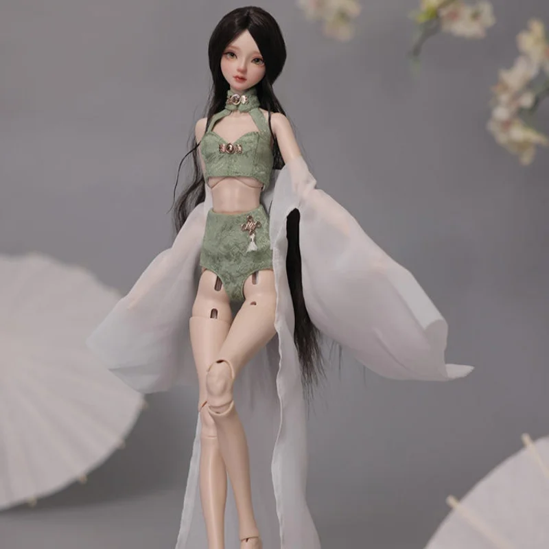 ตุ๊กตายาง shuga Fairy idun 1/4 BJD ของเล่นเรซิ่นหุ่นเพรียวบางมีเชือกผูกแบบฮันฟูสไตล์คลาสสิกผู้หญิงหล่อไปป์สูบ