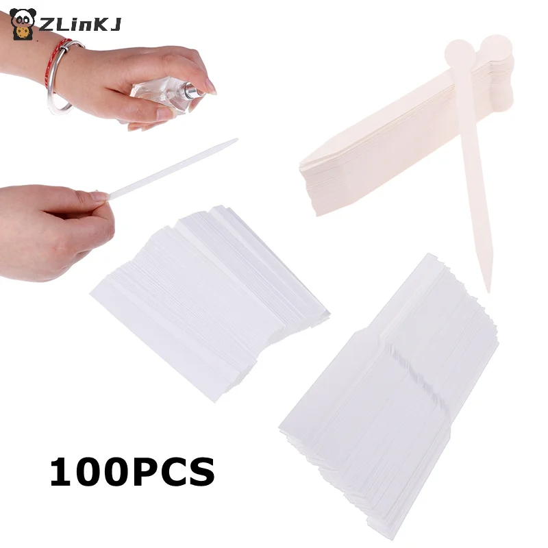 

▶100pcs Perfume Tester Strips Fragrance Test Strips Essential Oil Tester Scents Aromatherapy Testing Paper Perfume Kit