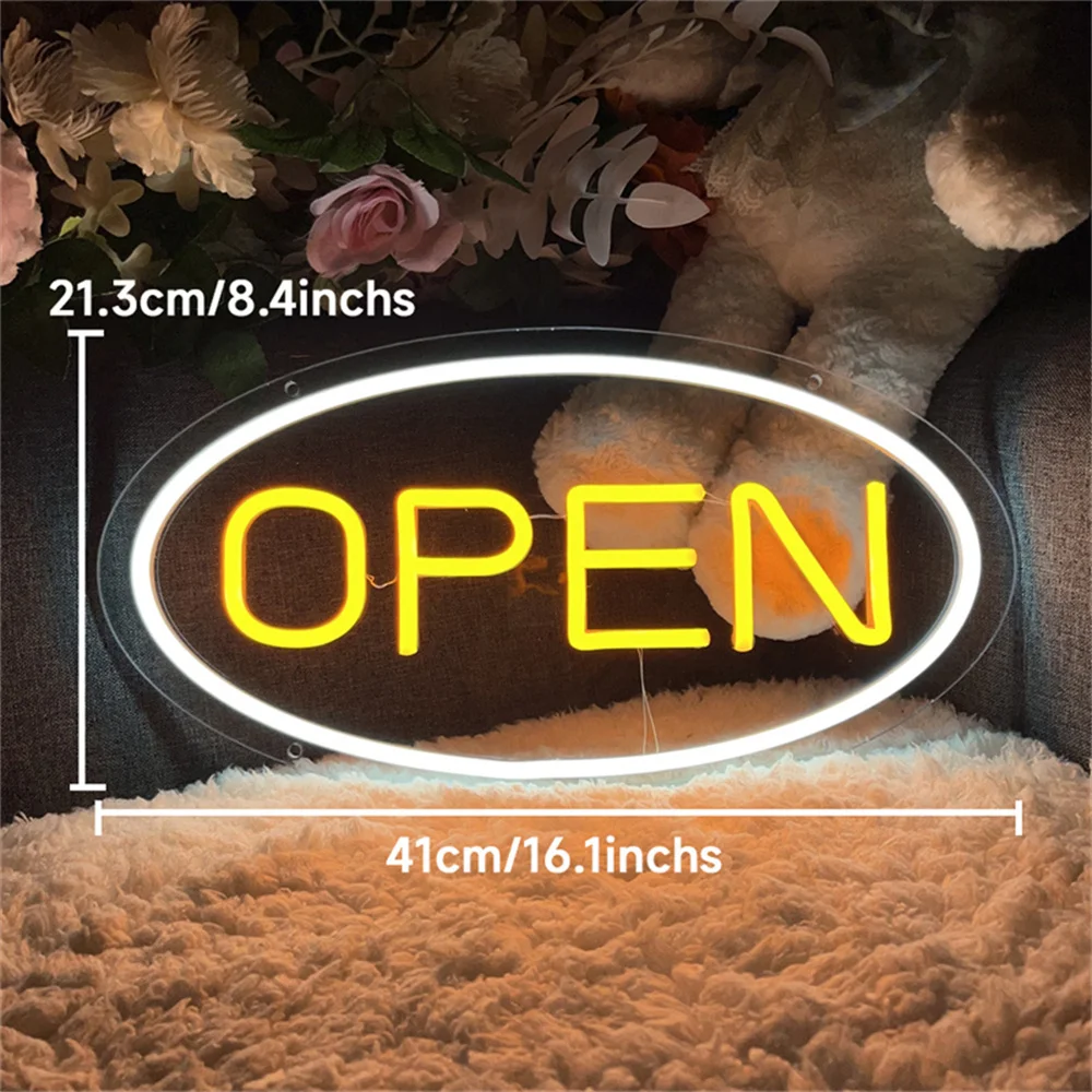 Open Neon LED Sign Coffee Shop Wall Hanging Decor Cafe Bar Business Neon Lights for Restaurant Open Decoration Neon Signs