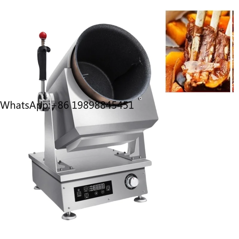

Commercial Restaurant Electric Fried Rice Robot Cooking Pot Machine Car Drum Rotate Natural Gas Fryer for Food Processing