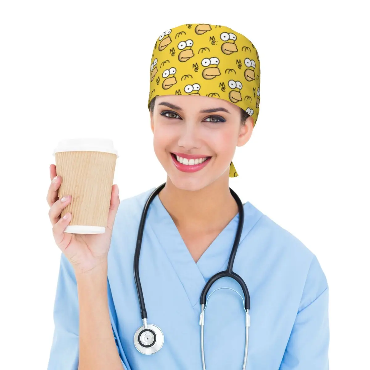 مخصص قابل للتعديل سمبسنز ماجي قبعة العمل النساء الرجال فرك قبعات فرك التمريض طبيب الجراح قبعة للممرضة