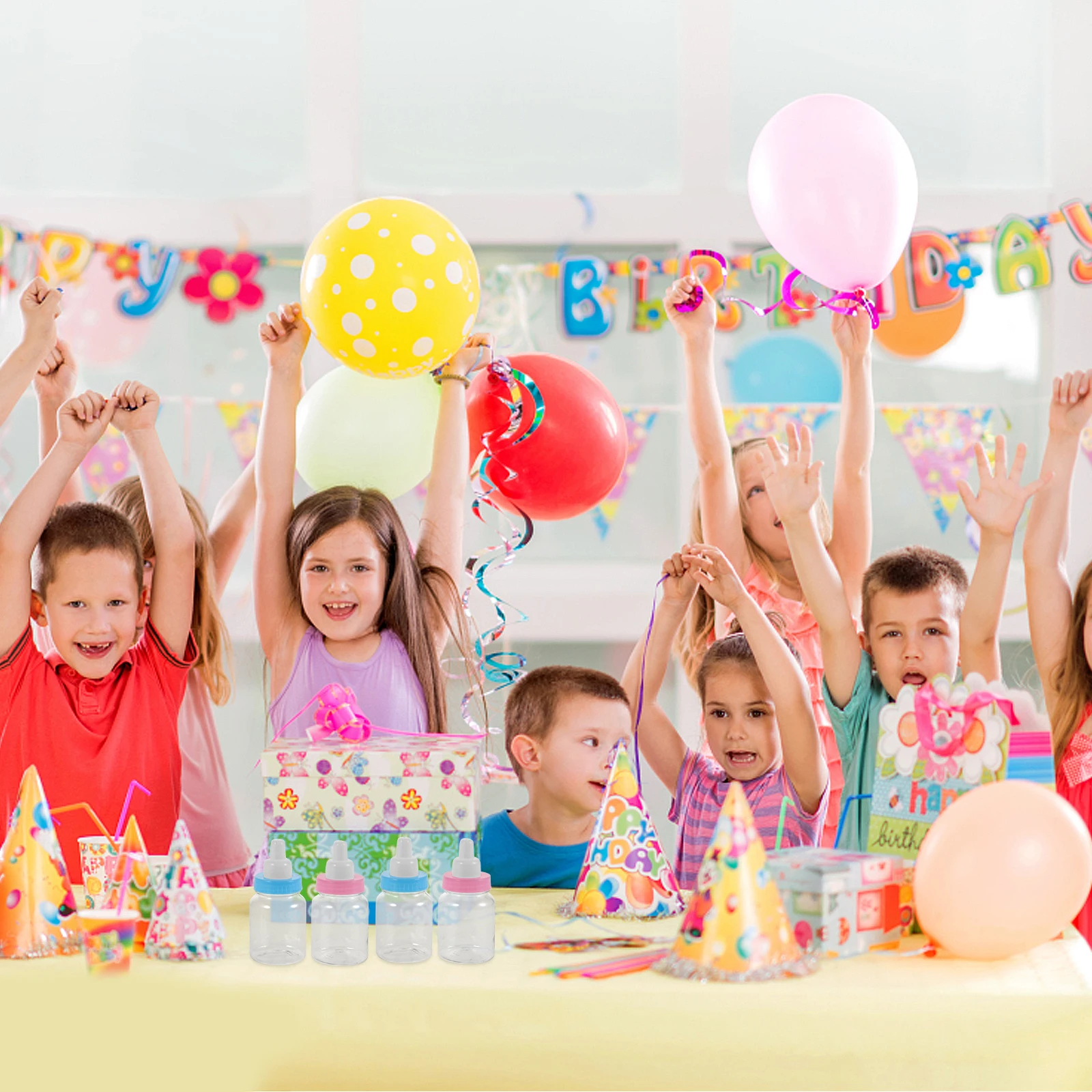 

24 Pcs Bottles Baby Shower Candy Storage Decorative Candy Bottle Feeding Bottle Small Plastic Gift Boxes Party Favors