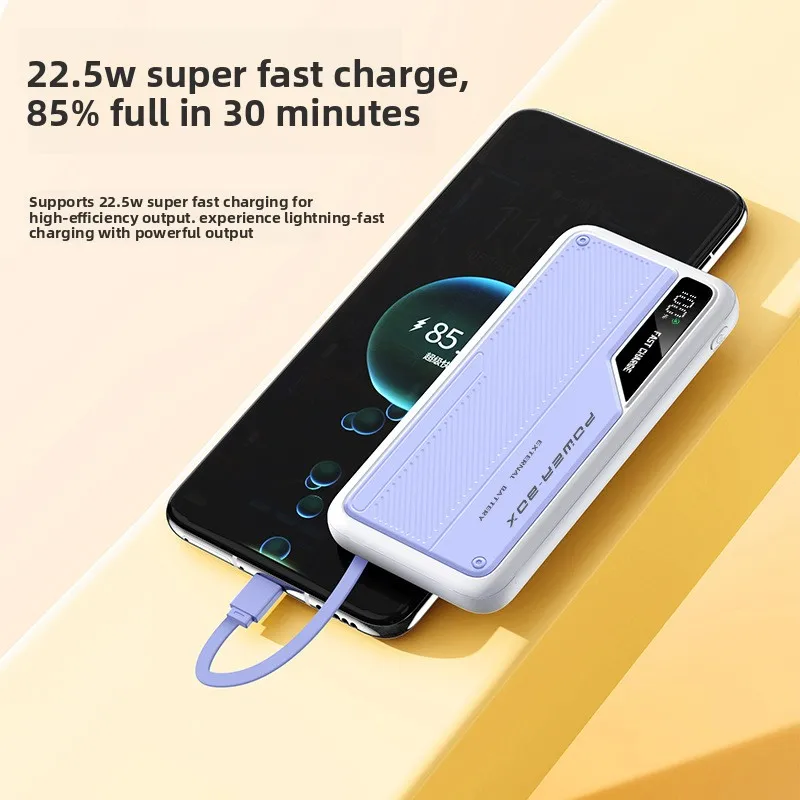 10000mAh 20000mAh 22.5W Carga Super Rápida Para iPhone Para Samsung Para Xiaomi Para Huawei Compacto Portátil Cabos Embutidos