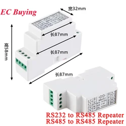 RS485 to RS485 Isolated RS-485 232 Turn 485 Repeater Communication Signal Amplifier Isolator Distance Extender Booster Converter