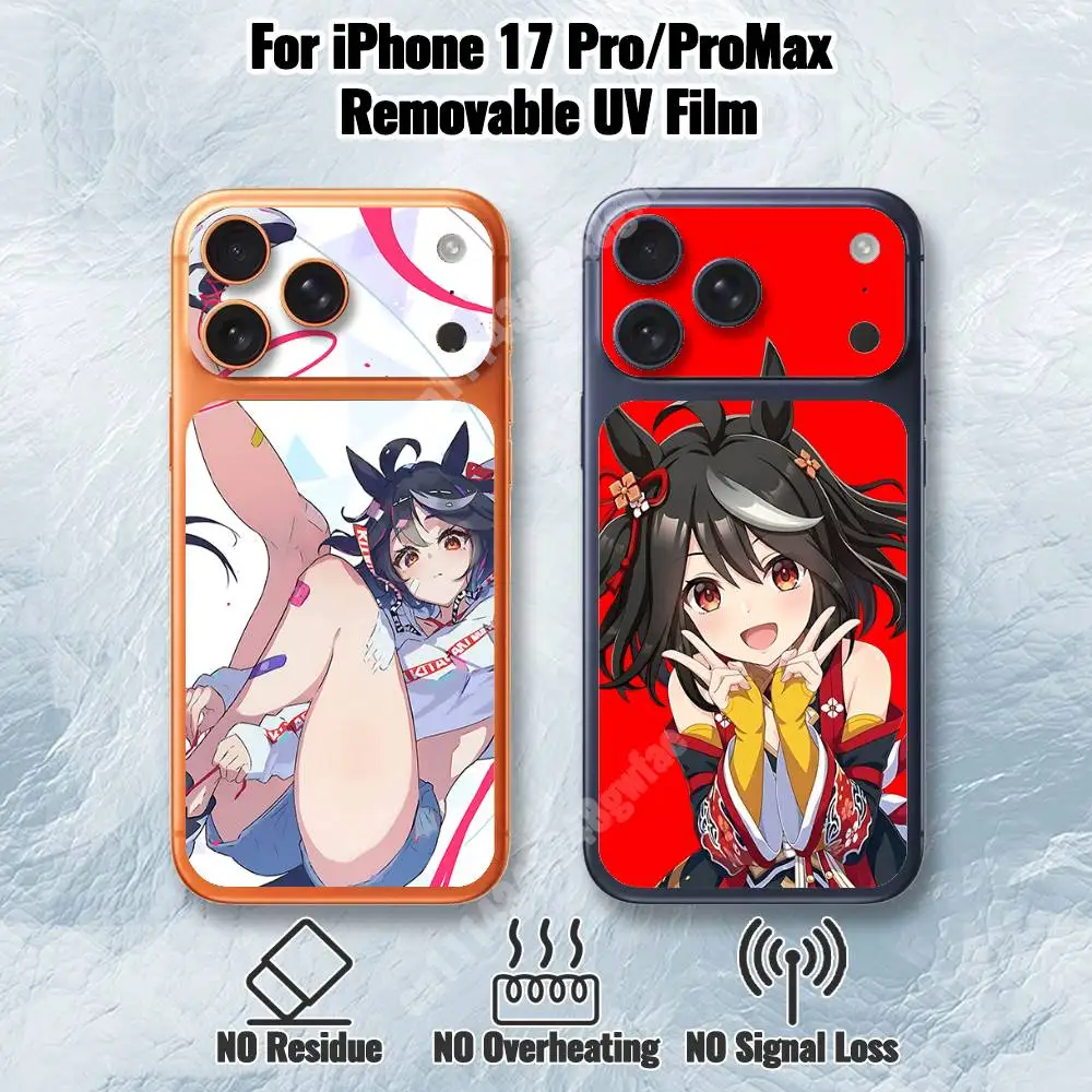 Kitasan Black UmaMusume Removable UV Film for iPhone 17 Pro 17 ProMax Protective Sticker