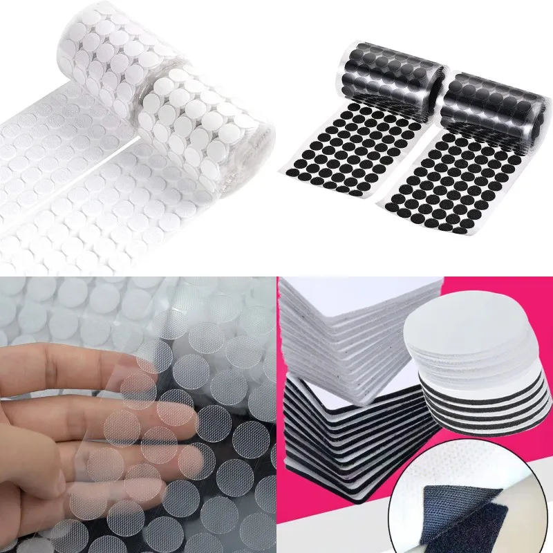 Self Adhesive Dot ไนลอนกันน้ำกาวยึด Strong กาวสติกเกอร์เมจิกแผ่นรอบเหรียญห่วงเทปใช้