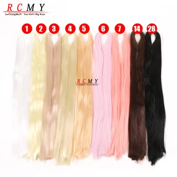 BJD SD Doll 80CM/40 White Black Hair Row Milk Silk Anti-Mohair Wig Handmade Hook Transplant Material Synthesis Reboot Pony Hair