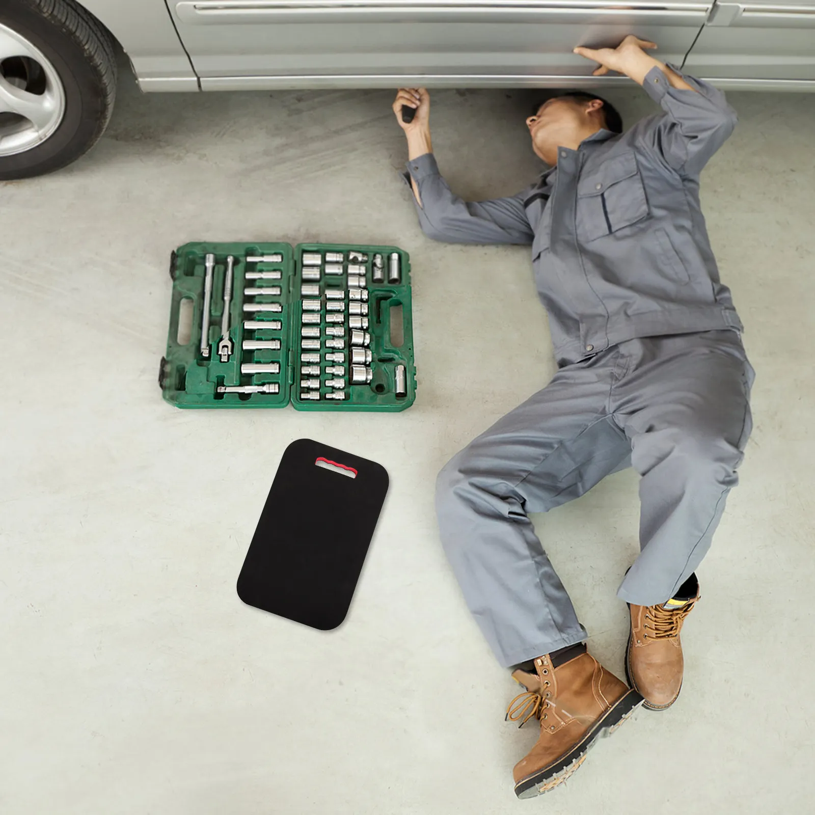 

Наколенник-подушка для авторемонта, толстый рабочий коврик с ручкой, подушка для коленей для гаража, садоводства, спортзала, DIY-работ, механиков, портативный, для защиты ног