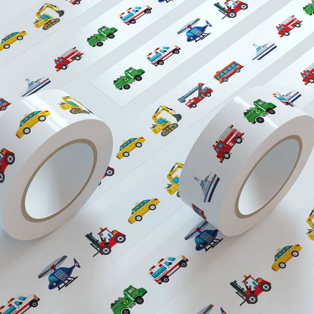 

500pcs Funny Cartoon Truck Construction Vehicle Stickers Roll Cute Reward Student Decals Gift DIY Suitcase Laptop Sticker Decor
