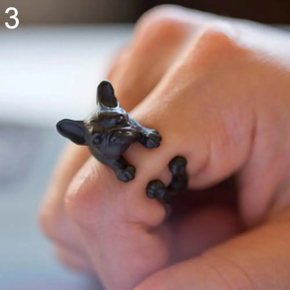 Vintage Ring Jewelry Women Daisies 1PCS Bohoo Chic French Bulldog Finger Anel Bijouxs Brass Knuckl Animal Dog For Men