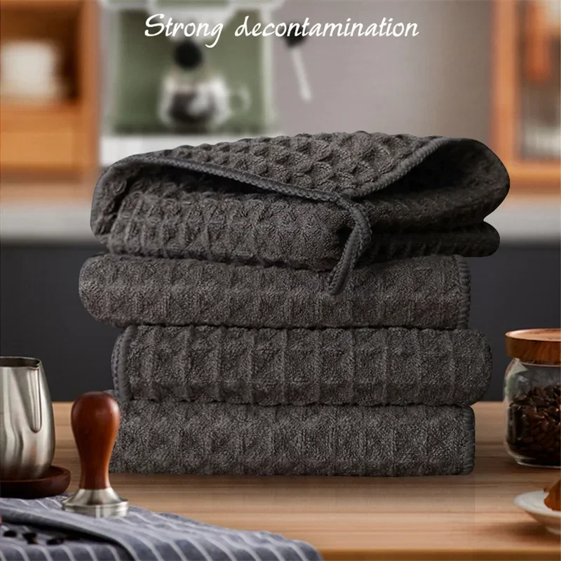 1/4pc Coffee Bar Barista Cleaning Towel Super Absorbent Microfiber Cleaning Cloth Towels for Kitchen Home Coffee Machine Cleaner