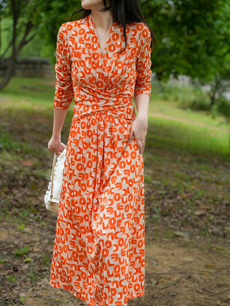 IULV Summer New Sle Net Dr Vaion Theme Orange Yellow V-Ne Tie Wrap Bodycon Dr High Waist A-Line Long Dr