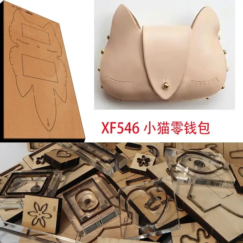 

New Japan Steel Blade Wooden Die Kitten Wallet Leather Craft Punch Hand Tool Cut Knife Mould XF546