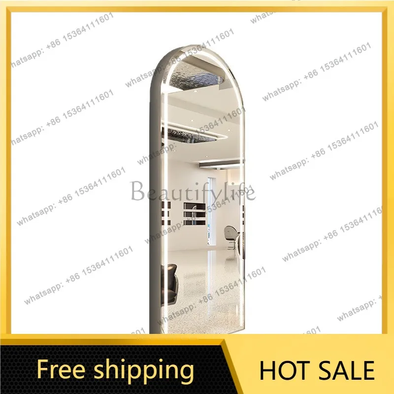 Factory Direct Sales Stainless Steel Barber Shop Mirror Table Single Double Sided Hair Salon Mirror Wall Hanging
