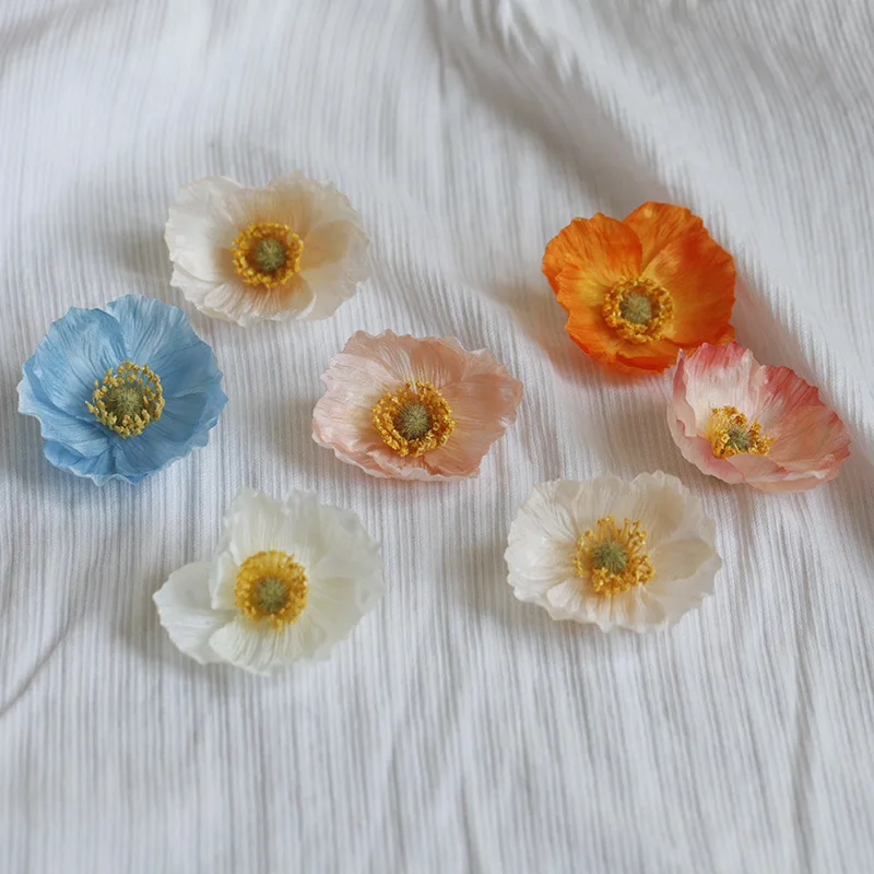 20 Stück Künstliche Mohnblumenköpfe DIY Kleidungszubehör Hut Kranz Festival Hochzeit Deko Party Heimdekoration Seidenblumen Mohnblumen – Detail 1
