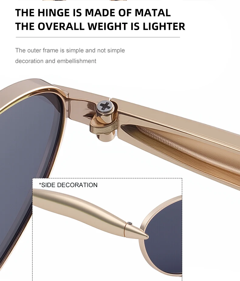 Ovale Punk-Sonnenbrille mit kleinem Rahmen für Damen, 2025, Luxusmarke, Vintage-Stil, Metall, Fahren, Sonnenbrille für Damen, Mode, Retro-Farbtöne, UV400 – Detail 10