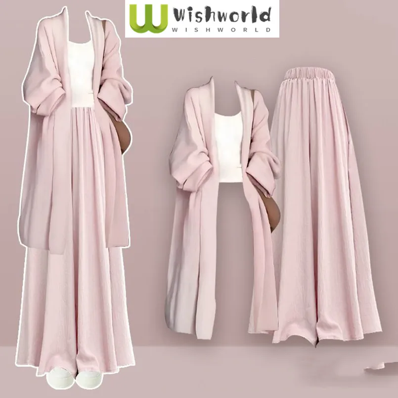 

Spring and Autumn New Korean Knitted Cardigan Vest Casual Skirt Pants Elegant Women's Three Piece Set