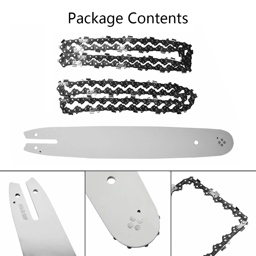 2x Chainsaw Chains & 14'' Guide Bar Replacement For Chainsaws 017 MS170 HT70 MSE160 HT75 HT100 HT101 019T MS190 E140 MS171