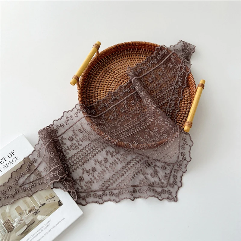 Hollow Lace Triangle Scarf Head Wrap Scarf Office Lady Wrist Hair Tie Bandana Kerchief Women Girl Headscarf Headband Hair Band