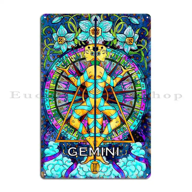 Gemini Zodiac Sign Metal Plaque Poster Design Decoration Cinema Garage Club Printing Tin Sign Poster