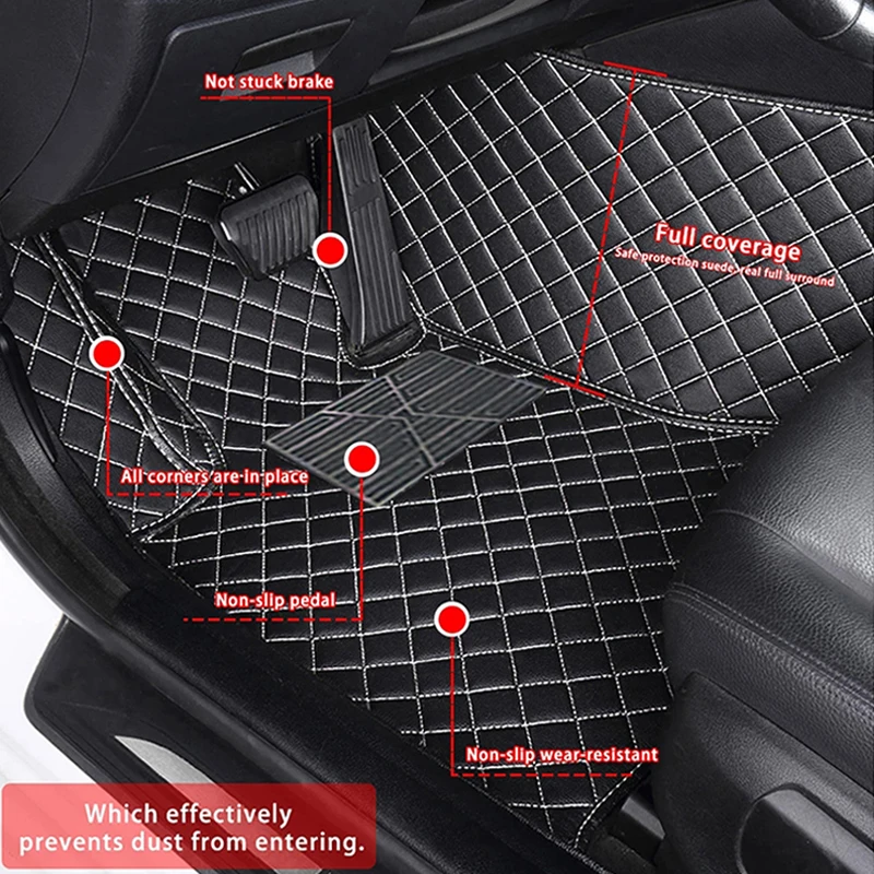 WZBWZX 5D Custom Leather Full Set Car Floor Mats For Mitsubishi All Models Asx Outlander Lancer 10 Pajero Sport Auto Accessories