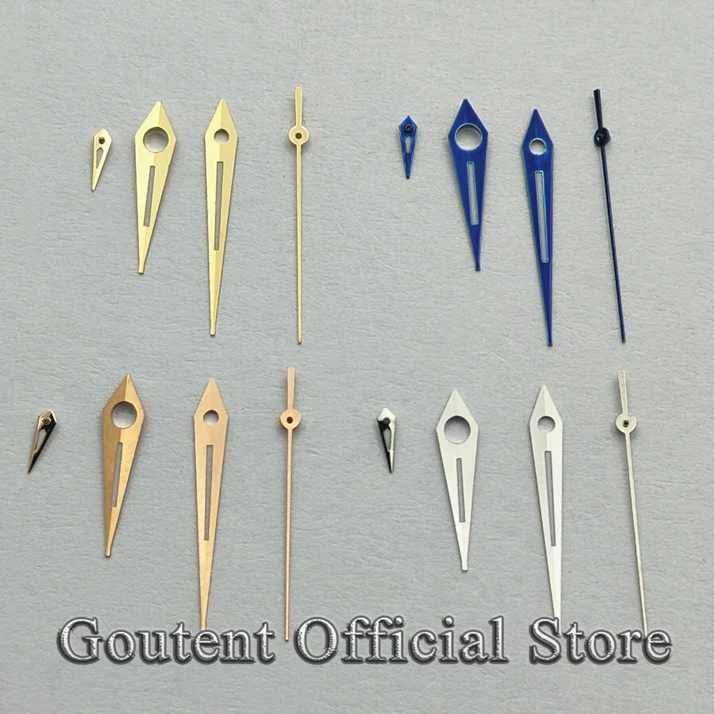 Goutent new for NH39 movement silver personality watch pointer green luminous.