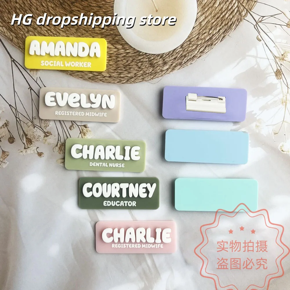Custom Name Brooch Personalized Nameplate Acrylic Pins For Nurse Doctor Teacher Specail Gift For Company/Job Badge Pin Jewelry - view 2