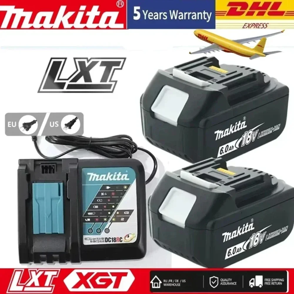 Image of Original Makita Akku, 18V 9,0Ah Wiederaufladbarer Akku, Elektrowerkzeug BL1830 BL1840, BL1850, BL1860B, Makita 18V Lithium-Akku