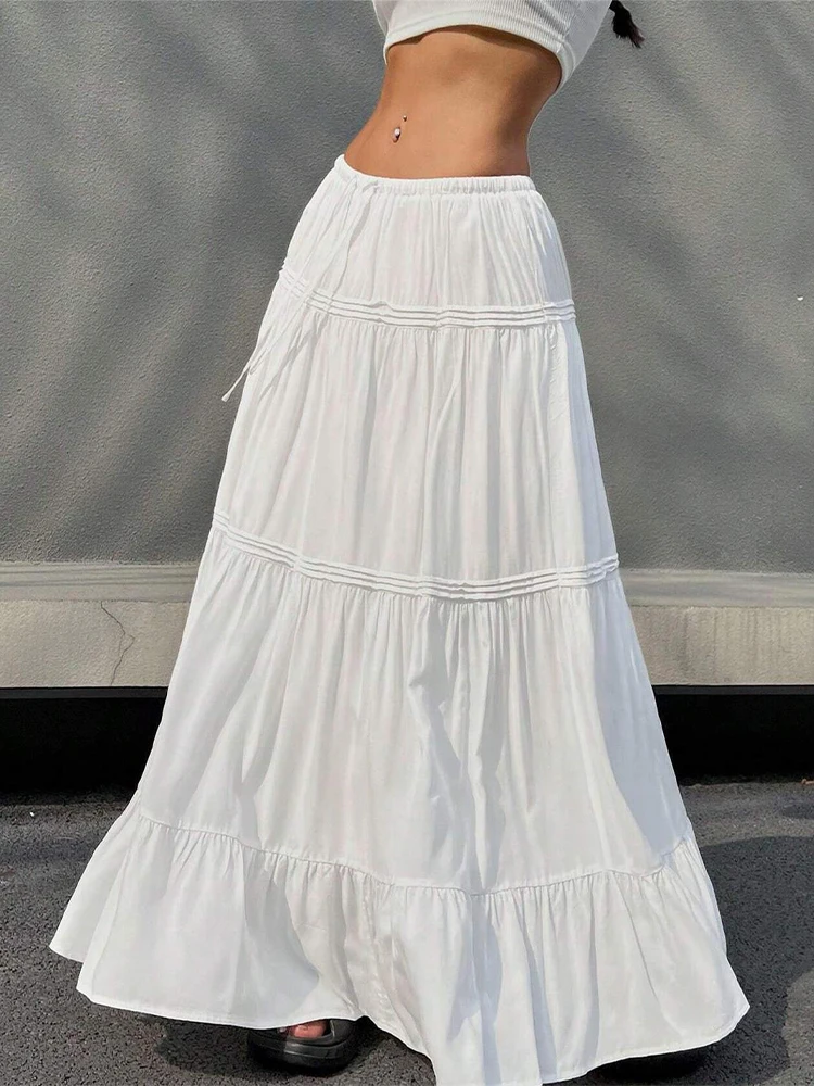 Vestido casual de 2025 de verano con cintura elástica de estilo suave y dulce de cintura alta para acampar pastel de hada y2kdress