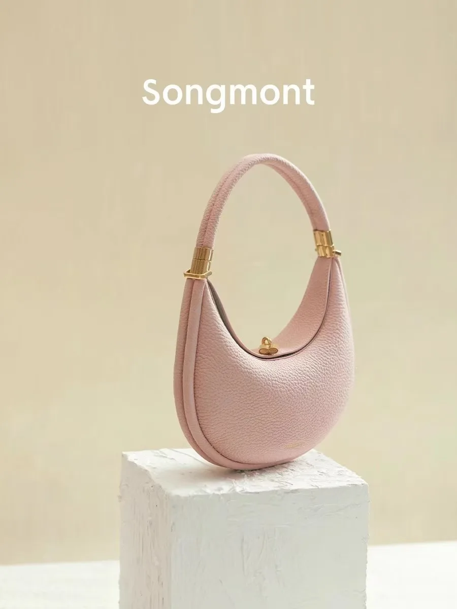 

Songmont Medium Crescent Moon Bag, Top Grain Leather Women's Work Tote with Top Handle & Crossbody Strap