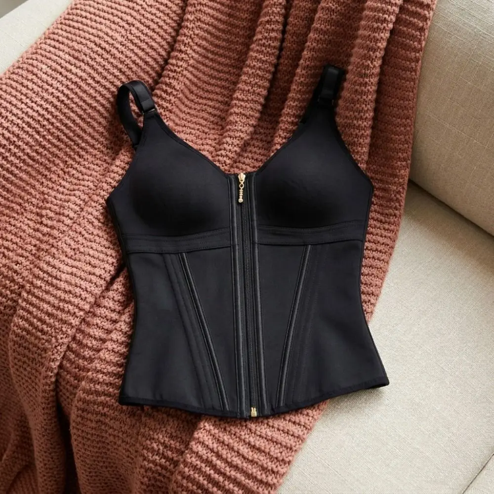 Nahtlose Bauchkontrolle Shapewear Bauchstraffung Postpartum Body Shaper Taillentrainer mit Reißverschluss und Schnalle – Detail 8