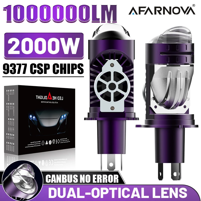 

2000W H4/9003/HB2 Led Projector Headlight Bulb 1000000Lm Wireless Fan Turbo 6000K H4 Bulb Apply to Cars/Motorcycles/Trucks 9-60V