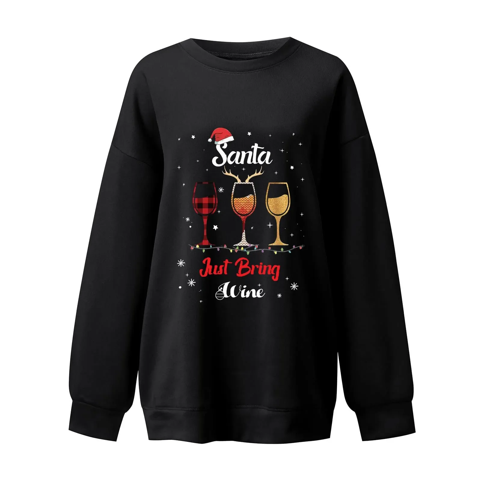 Fashion Letter Print Oversize Pullovers Tops Christmas Women Loose Casual Sport Sweatshirts Autumn Long Sleeve Crewneck Clothes