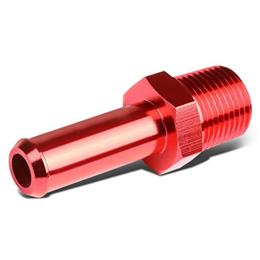 

АвтоДинастия, 20 шт., 1/2 дюйма, NPT, штекер, прямой до 5/8 дюйма, порт шланга, ниппель, адаптер с алюминиевой отделкой, красный
