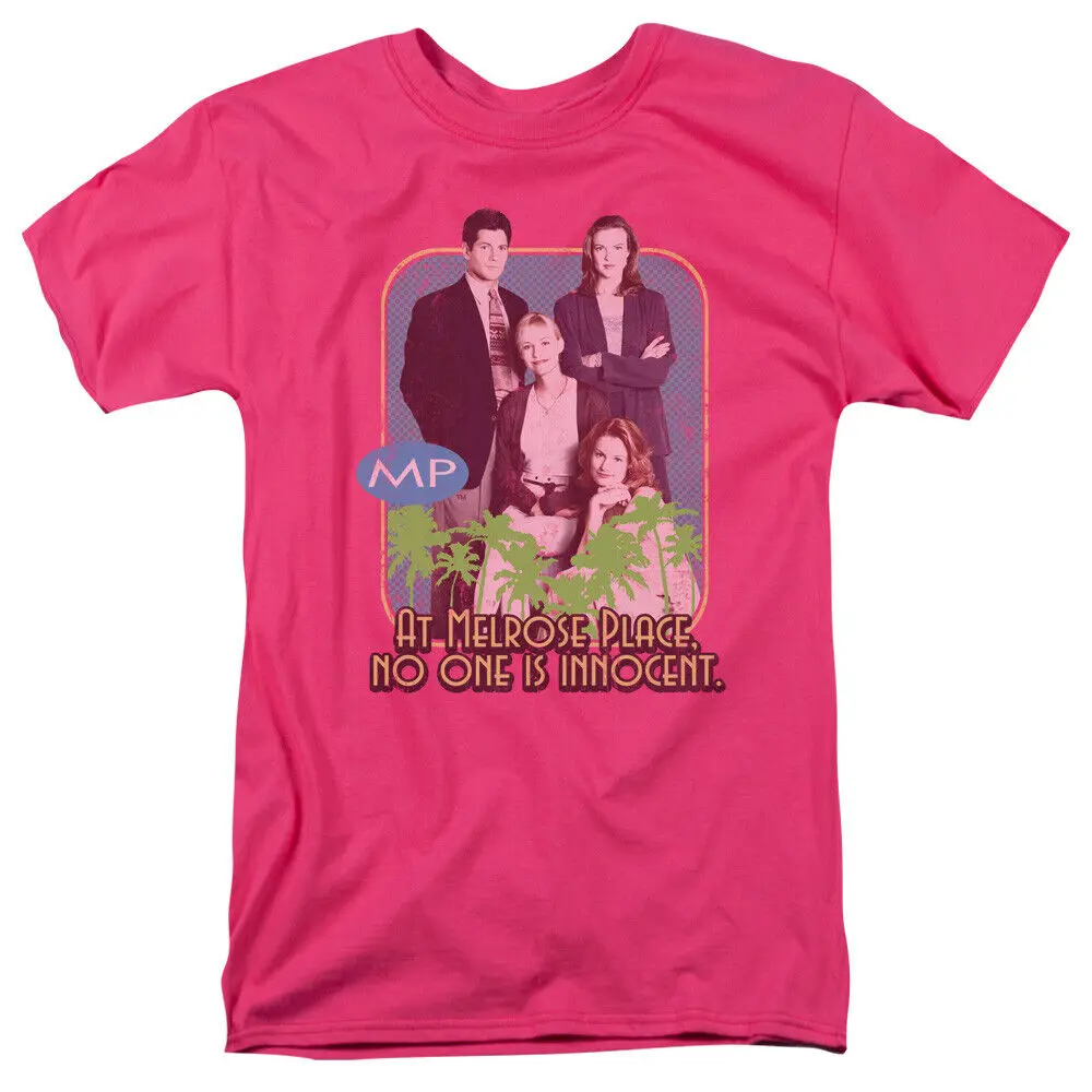 Melrose Place No One Is Innocent T Shirt Mens Licensed Classic TV Hot Pink