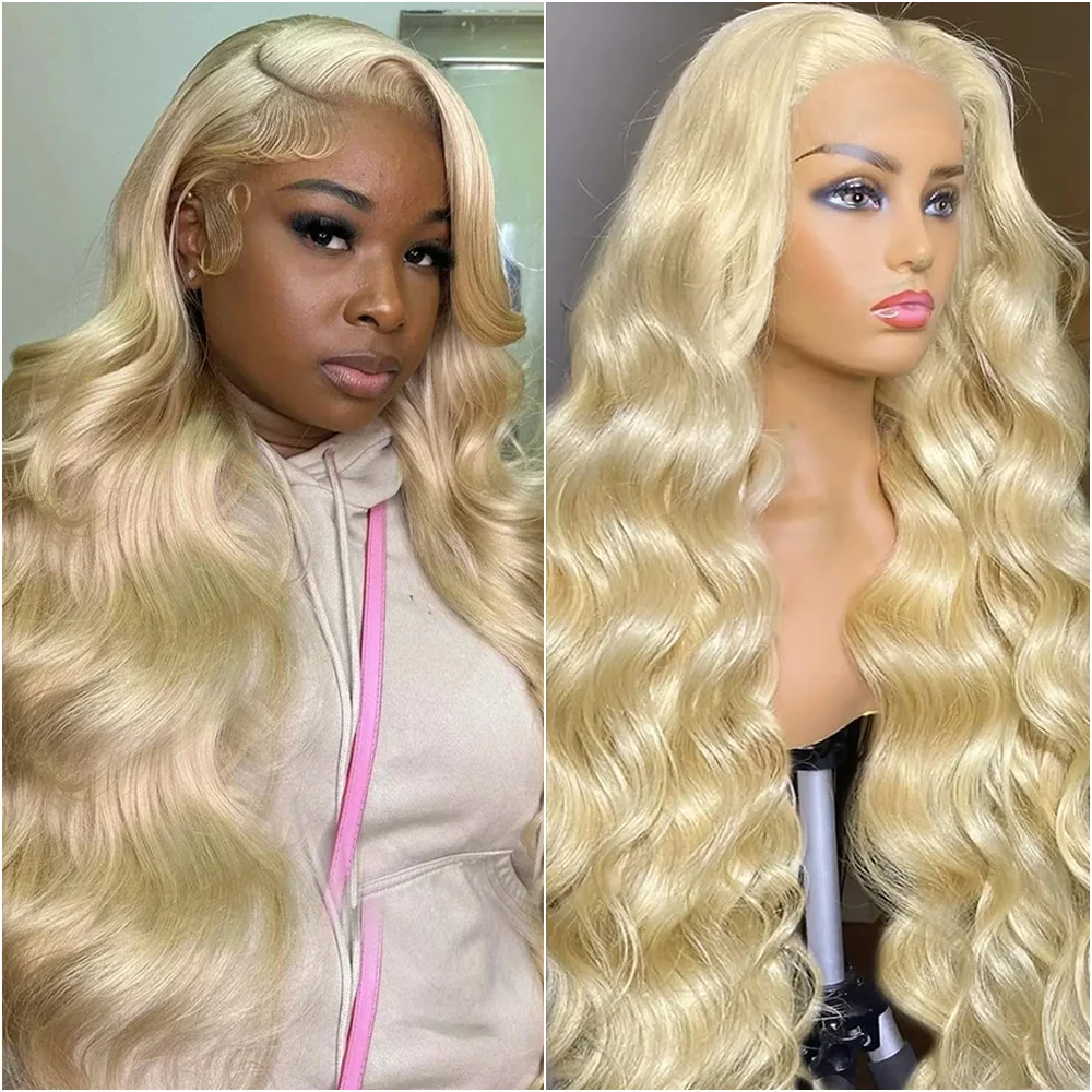 613 شقراء ملونة 13x6 HD الدانتيل الشفاف الباروكة الأمامية 30-36 بوصة الجسم موجة 13x4 الدانتيل الجبهة 200 الكثافة خصلات الشعر المستعار الإنسان