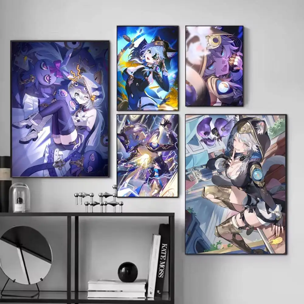 Hot Game Honkai Star Rail Anime Cipher Posters Fancy Wall Sticker for Living Room Bar Decoration Wall Decor