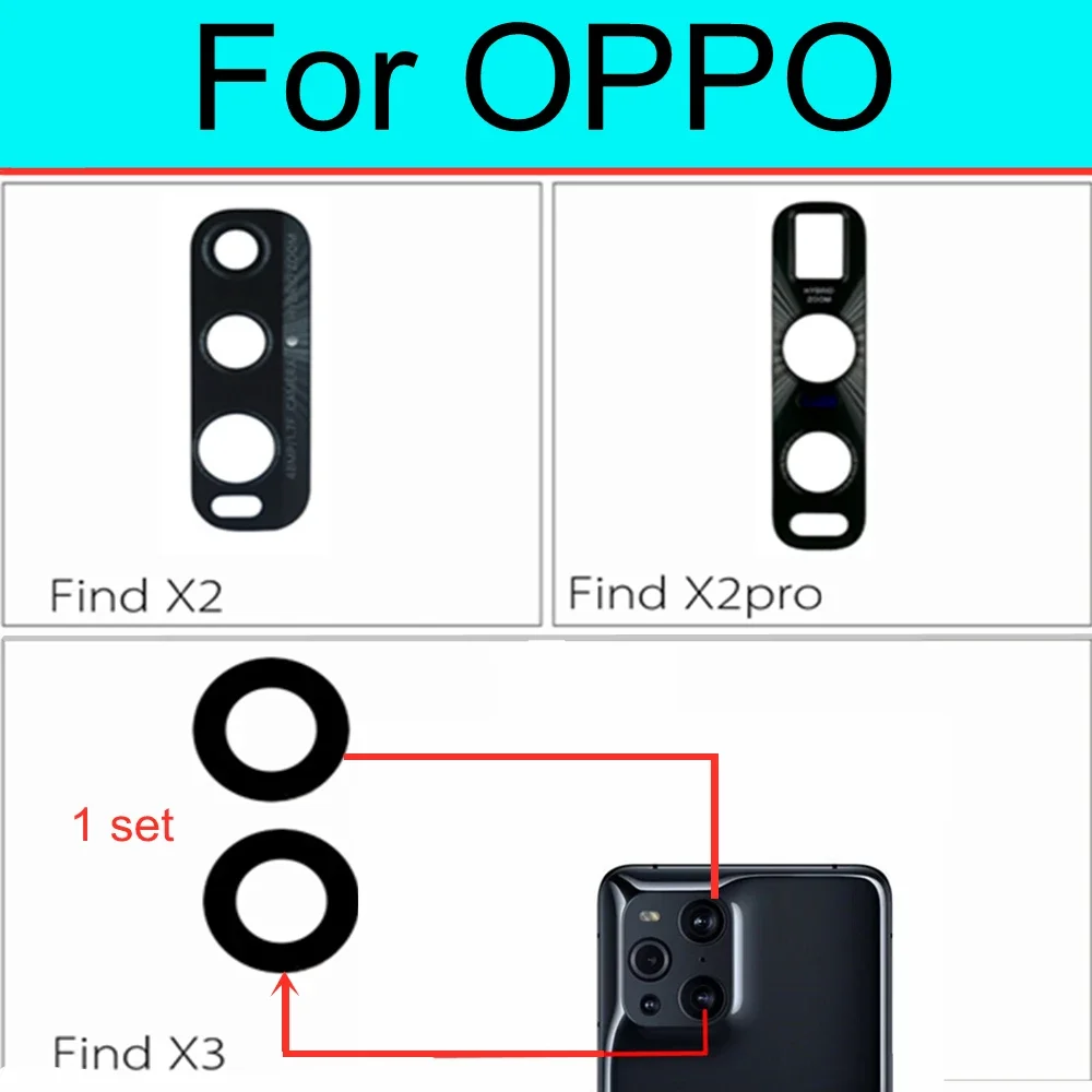 Rear Camera Glass Lens For OPPO Find X2 X3 Pro Back Main Camera Glass Lens Replacement For OPPO X2 X2pro X3 Lens