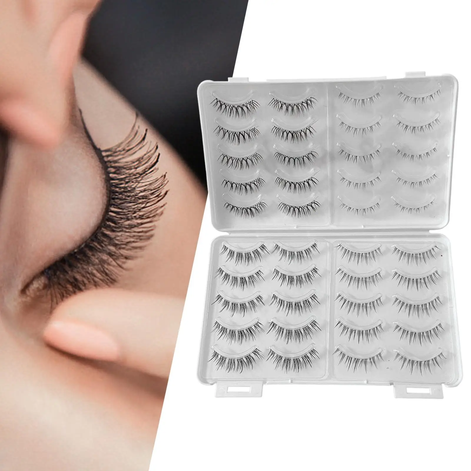 20x falsche Wimpern, natürliches Aussehen, 3D-künstliche Wimpern für Hochzeit, Cosplay